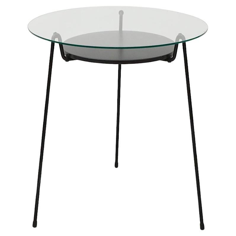Wim Rietveld Extra Tall Mosquito Table w/ Black Tray, Gispen, Netherlands 1953