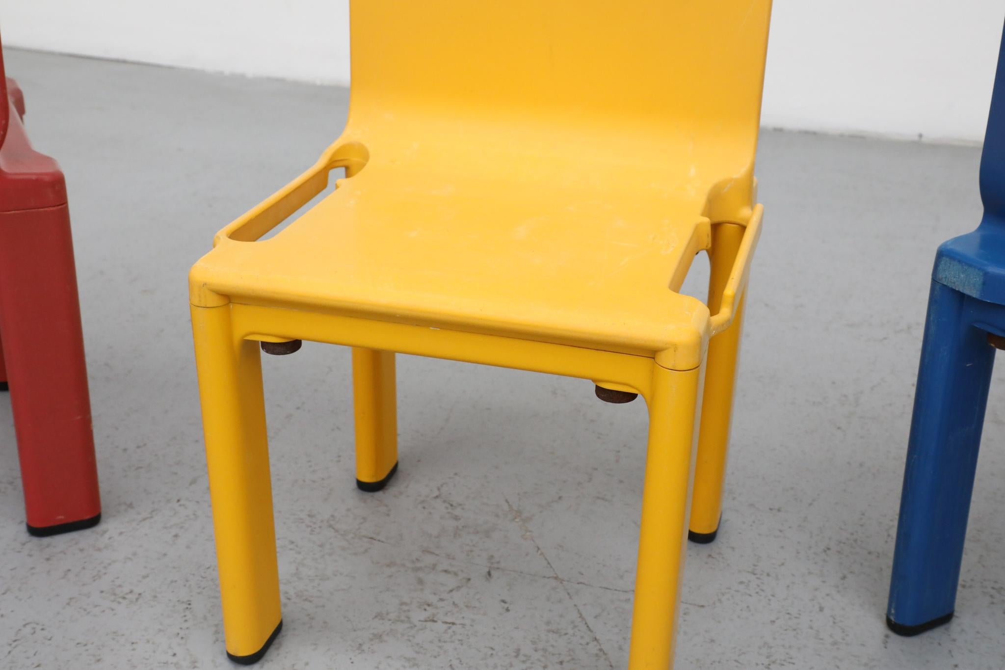Masayuki Matsukaze Sistema Scuola Children's Chairs for Kartell, 1970s In Good Condition For Sale In Los Angeles, CA