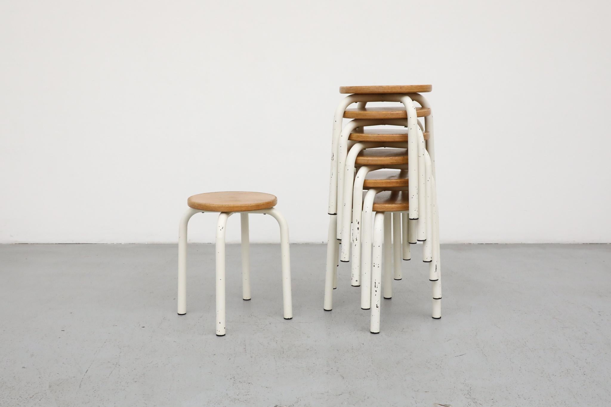 Belgian Fritz Hansen Style Stacking Task Stools for Tubax For Sale