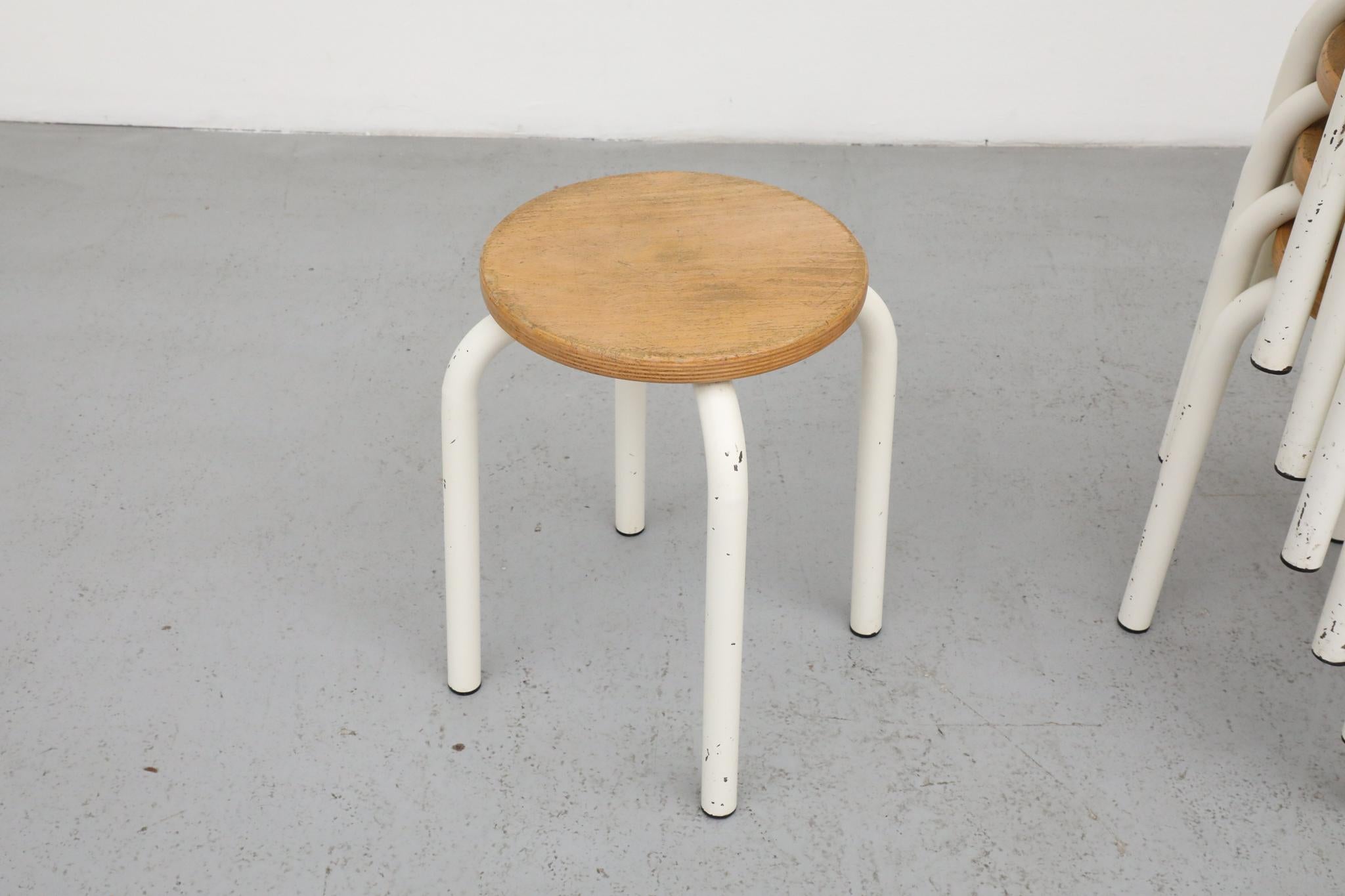 Fritz Hansen Style Stacking Task Stools for Tubax For Sale 1
