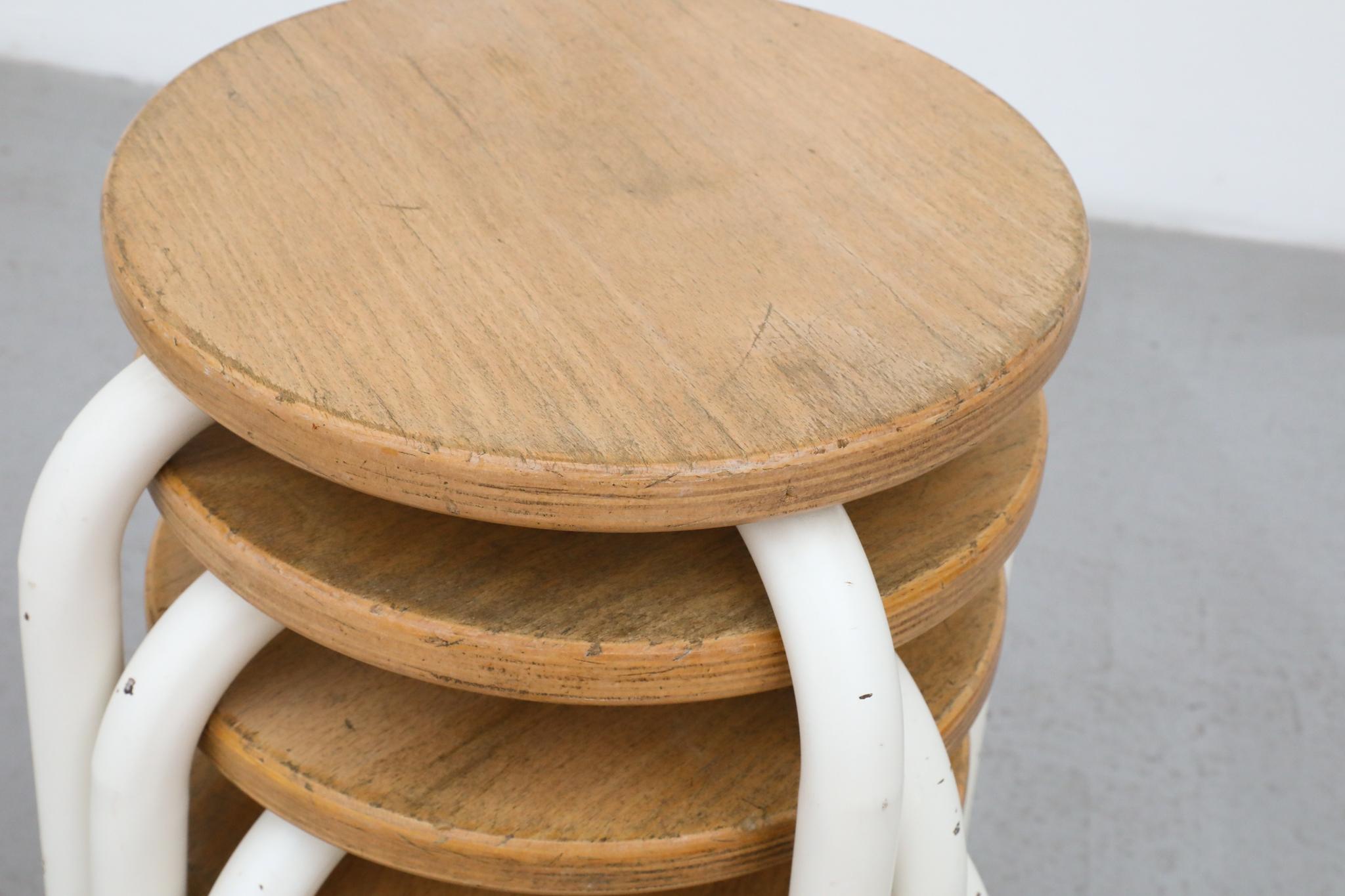 Fritz Hansen Style Stacking Task Stools for Tubax For Sale 4
