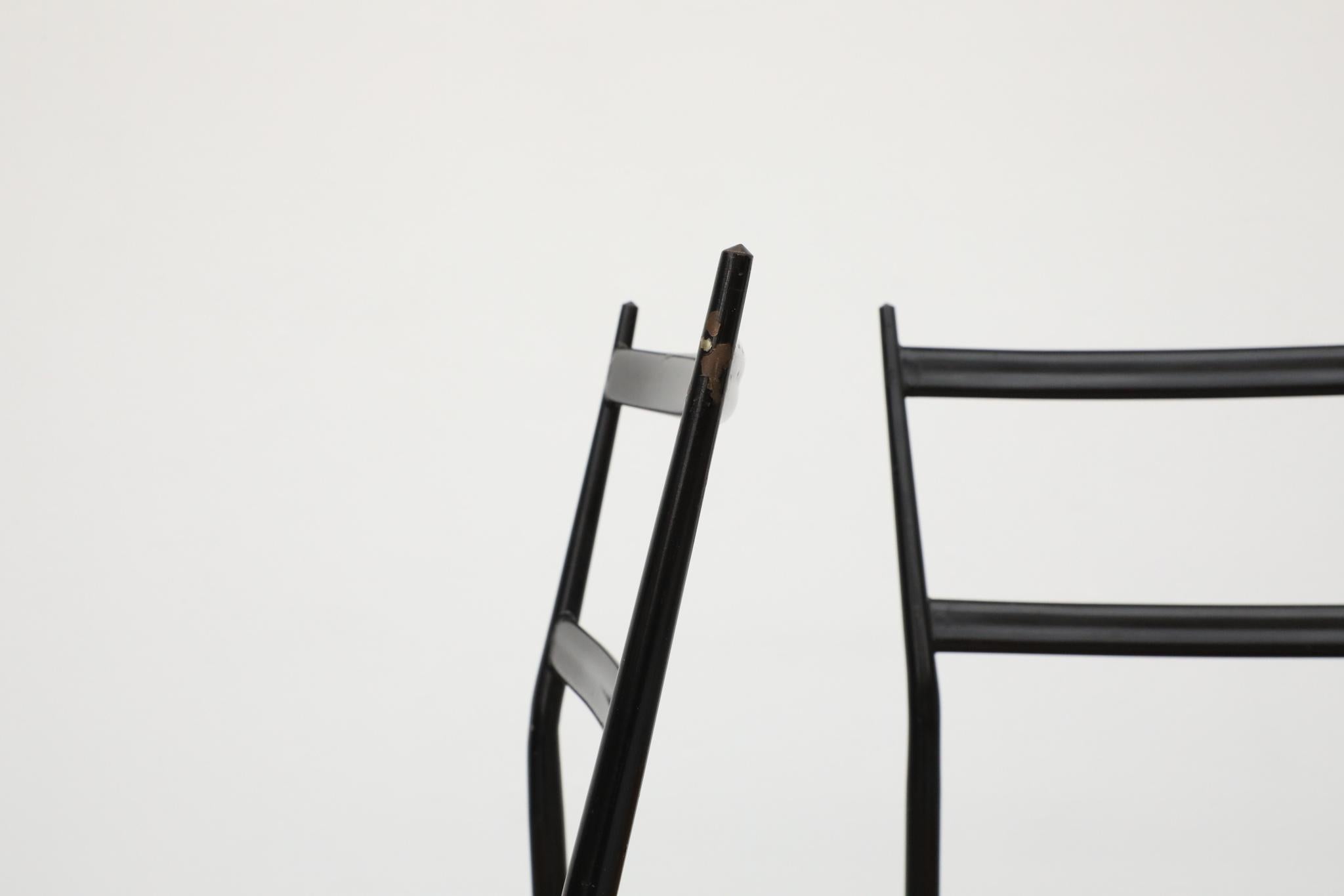 Ensemble de 4 chaises de salle à manger Superleggera de style Gio Ponti avec sièges en joncs en vente 2