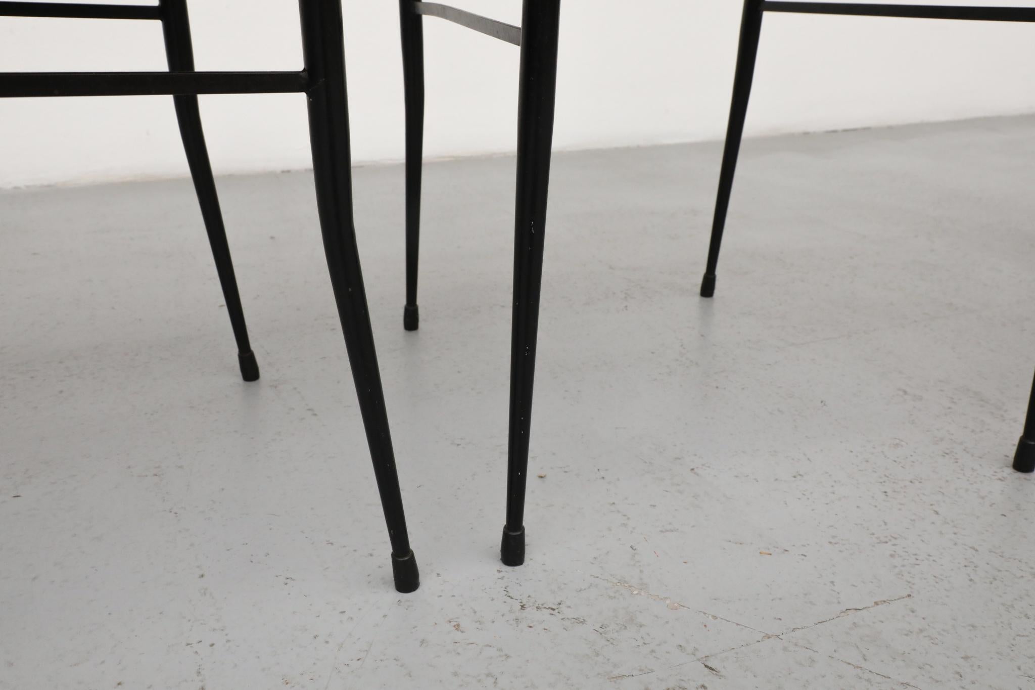 Ensemble de 4 chaises de salle à manger Superleggera de style Gio Ponti avec sièges en joncs en vente 11