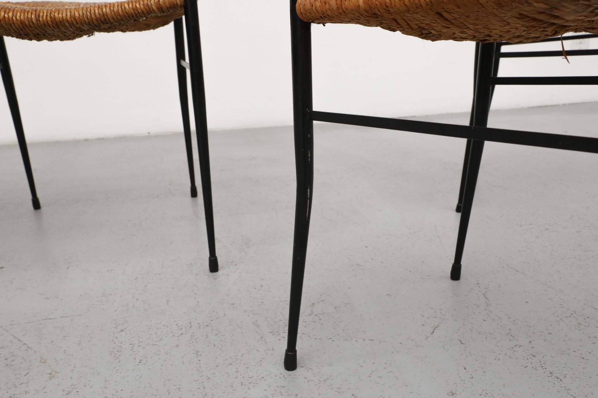 Ensemble de 4 chaises de salle à manger Superleggera de style Gio Ponti avec sièges en joncs en vente 10