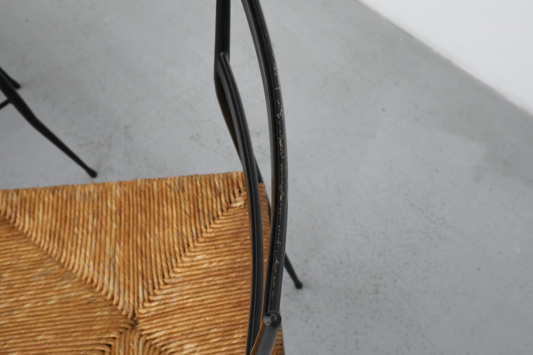 Ensemble de 4 chaises de salle à manger Superleggera de style Gio Ponti avec sièges en joncs en vente 8