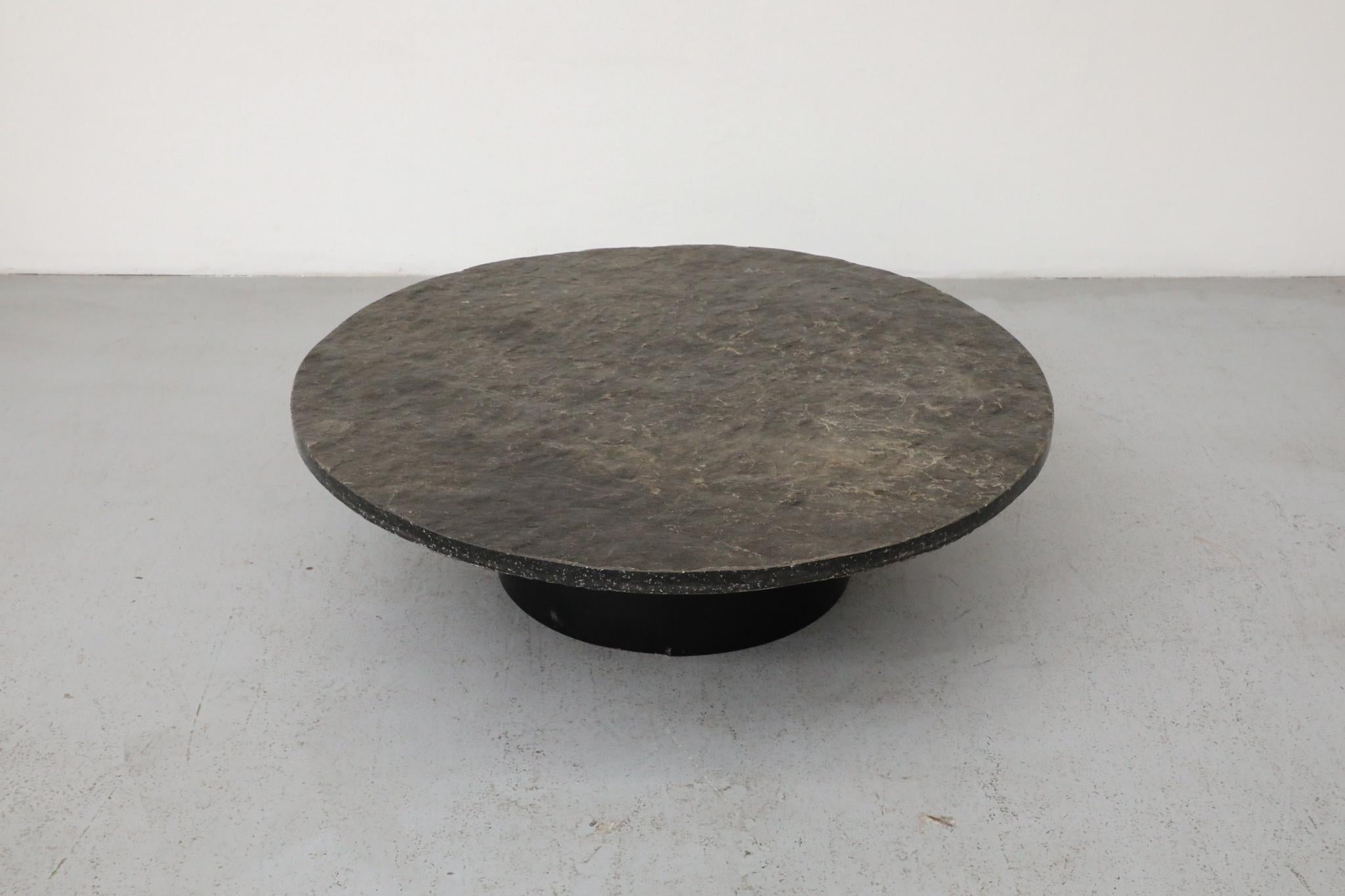 Dutch Brutalist Round Stone Coffee Table Attributed to Metaform For Sale