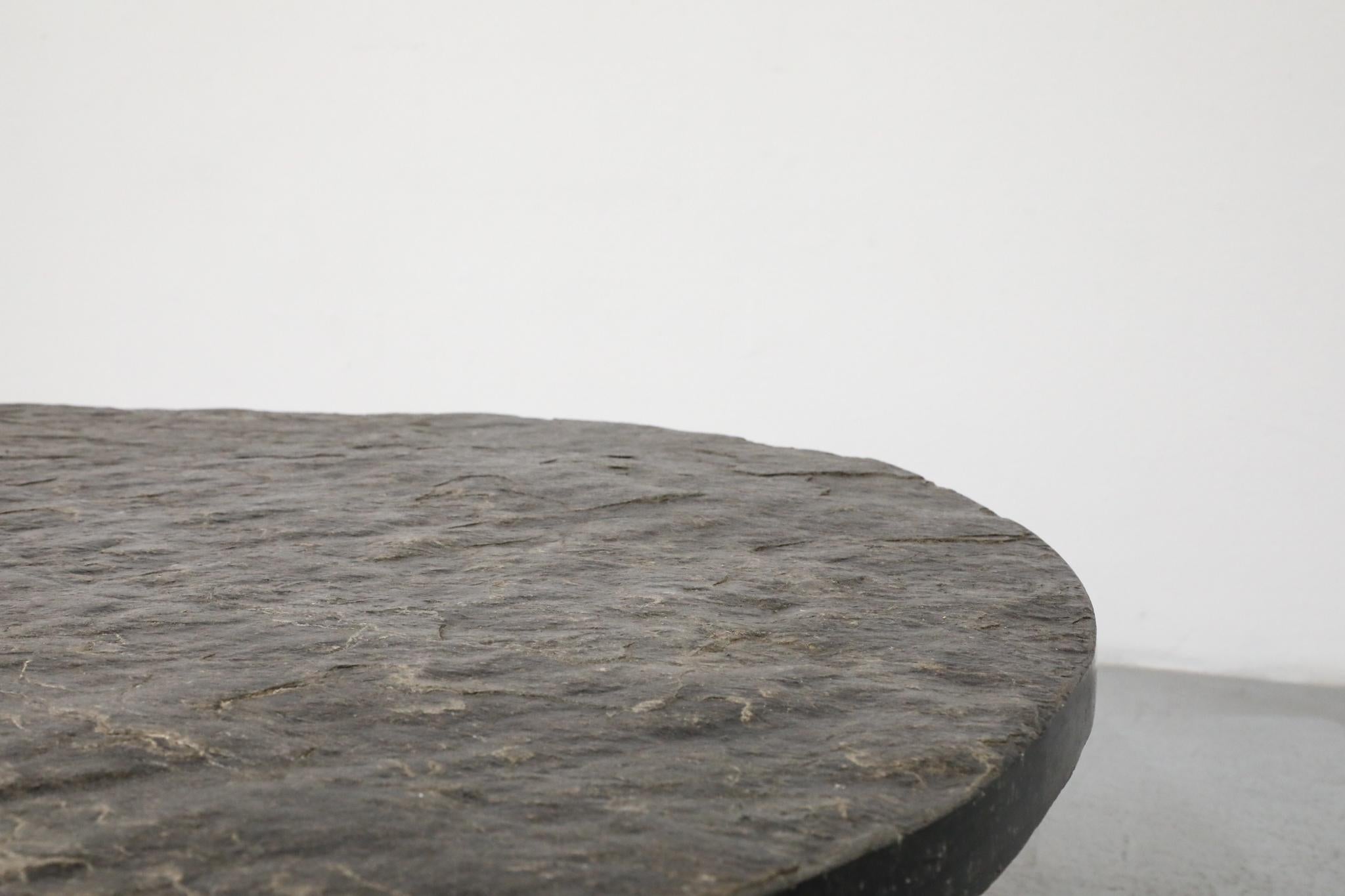 Brutalist Round Stone Coffee Table Attributed to Metaform For Sale 3