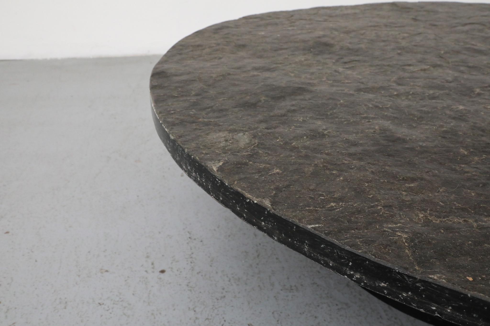 Brutalist Round Stone Coffee Table Attributed to Metaform For Sale 6