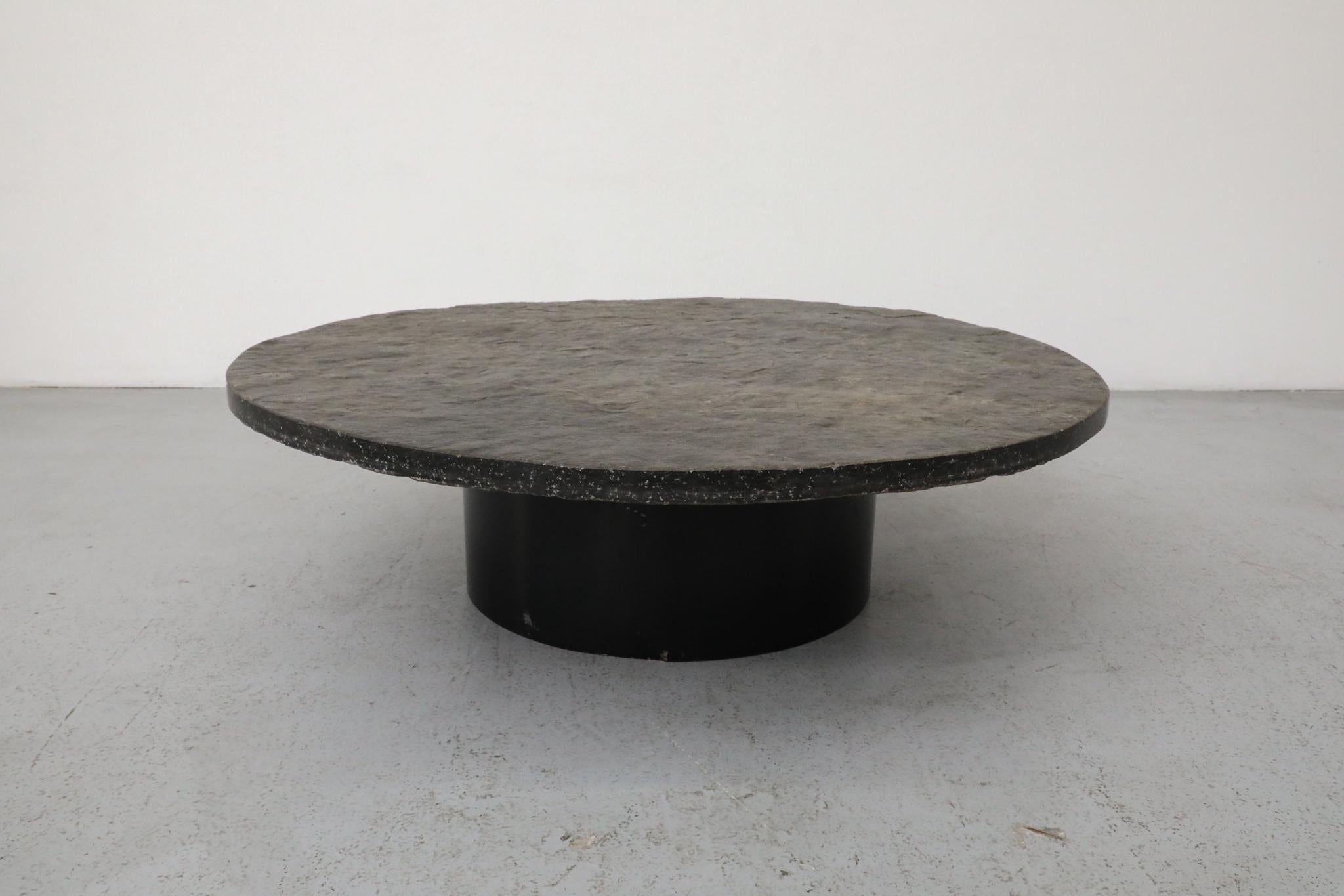 Brutalist Round Stone Coffee Table Attributed to Metaform For Sale 10