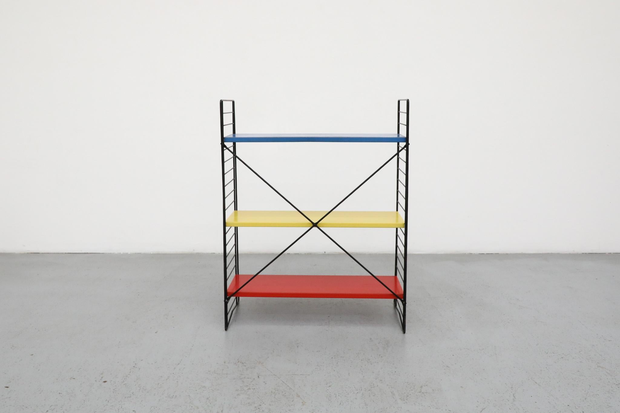 TOMADO Multi-Color Industrial Standing Shelf, 1960s In Good Condition For Sale In Los Angeles, CA