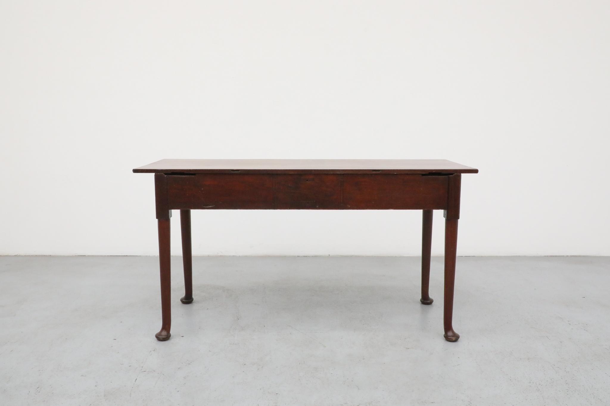 Mid-20th Century Amsterdam School Entry or Console Table with Curved Feet For Sale