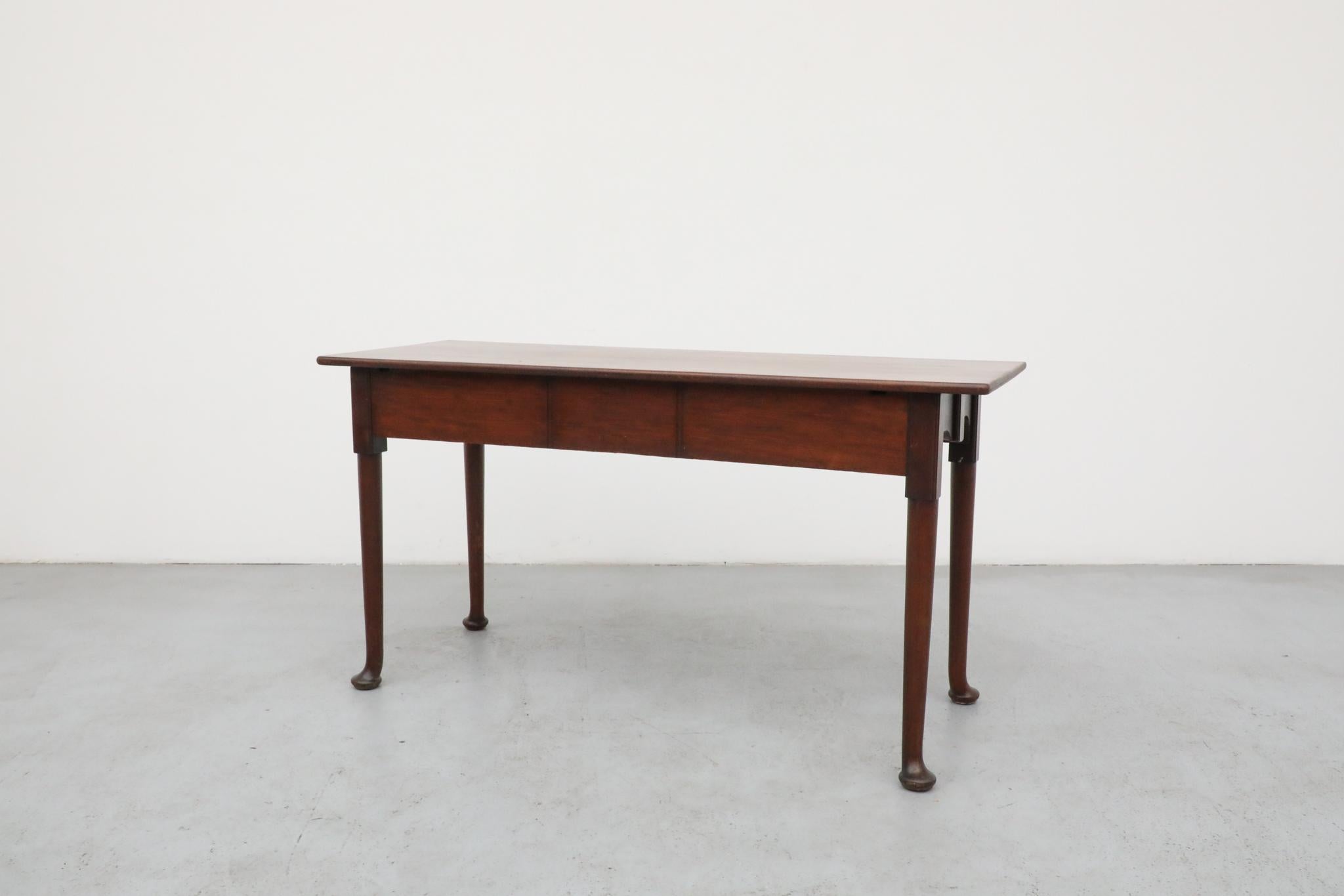 Dutch Amsterdam School Entry or Console Table with Curved Feet For Sale