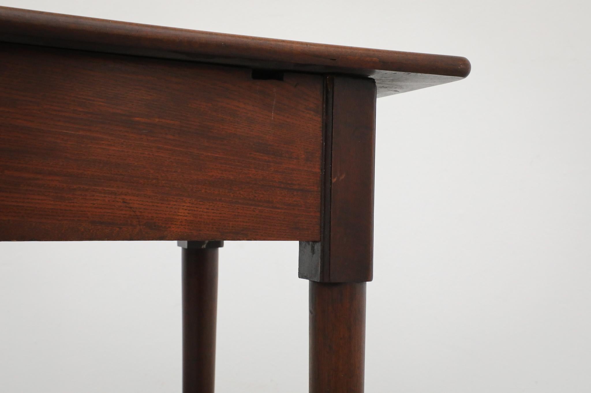 Amsterdam School Entry or Console Table with Curved Feet For Sale 9