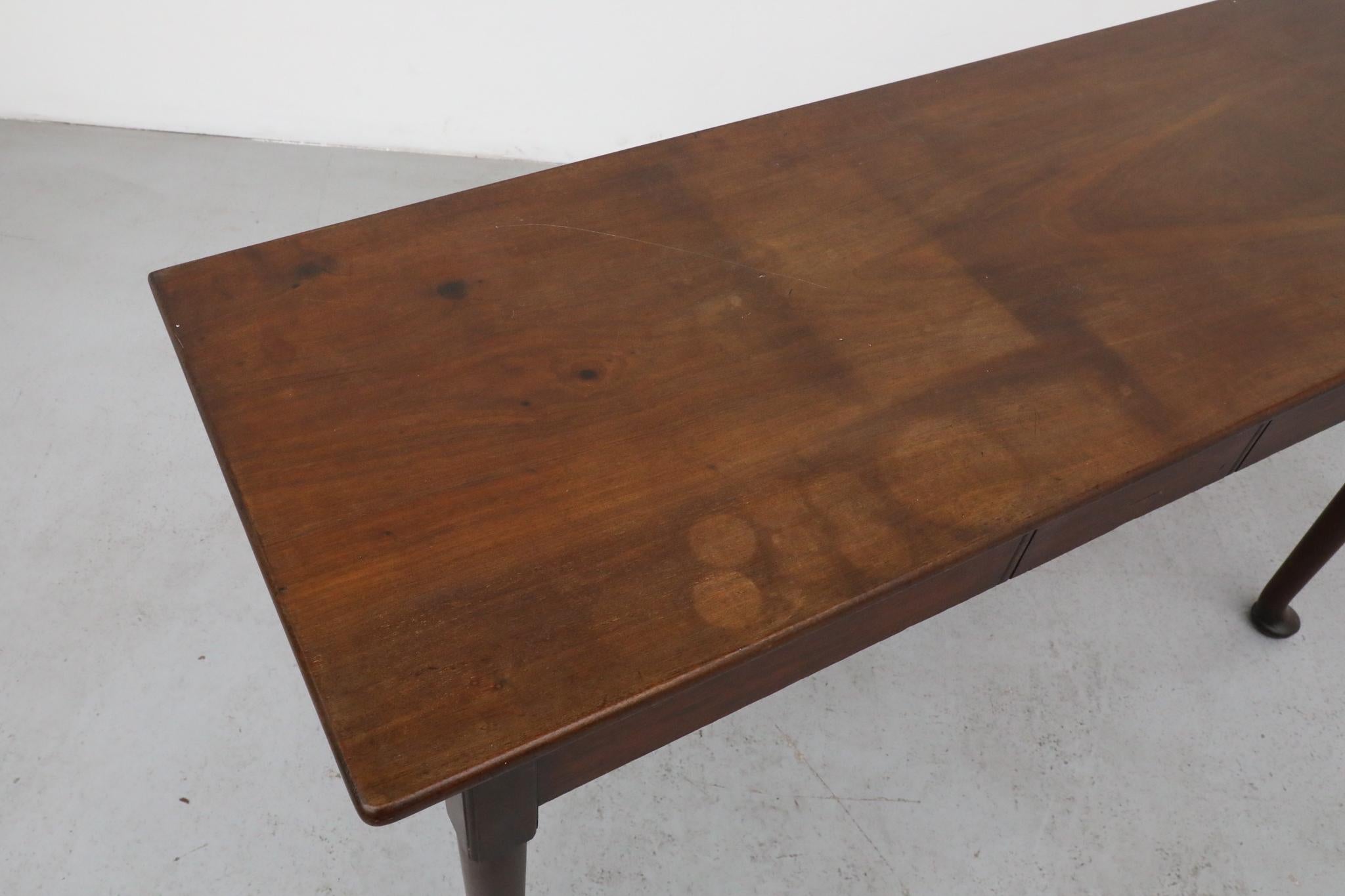 Amsterdam School Entry or Console Table with Curved Feet For Sale 4