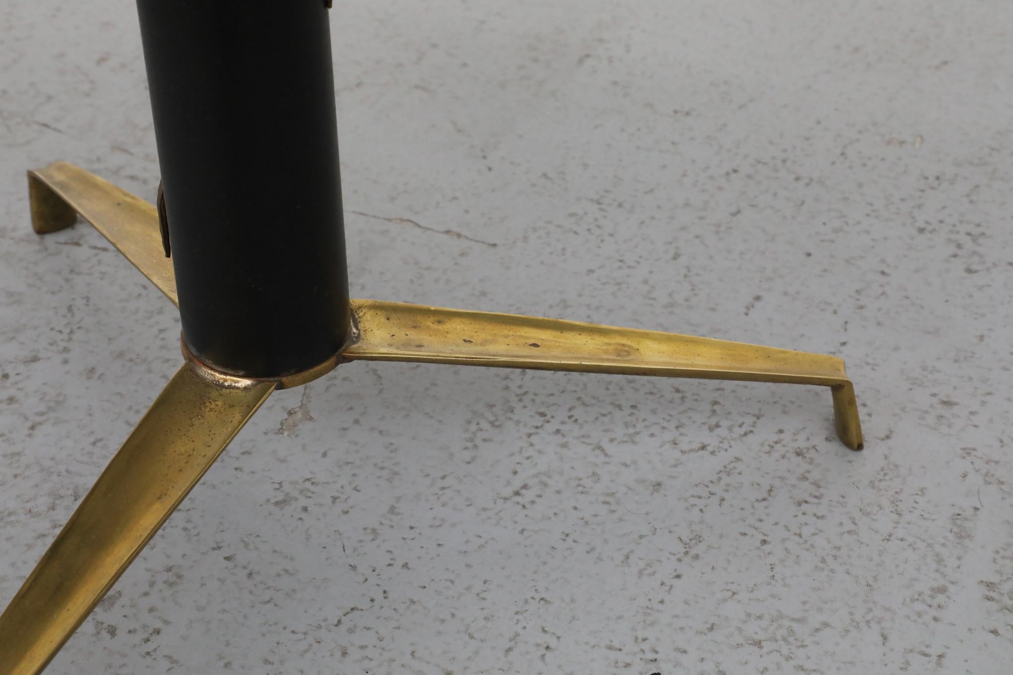 Mod Side Table with Round Marble Top and Brass Spider Motifs For Sale 9
