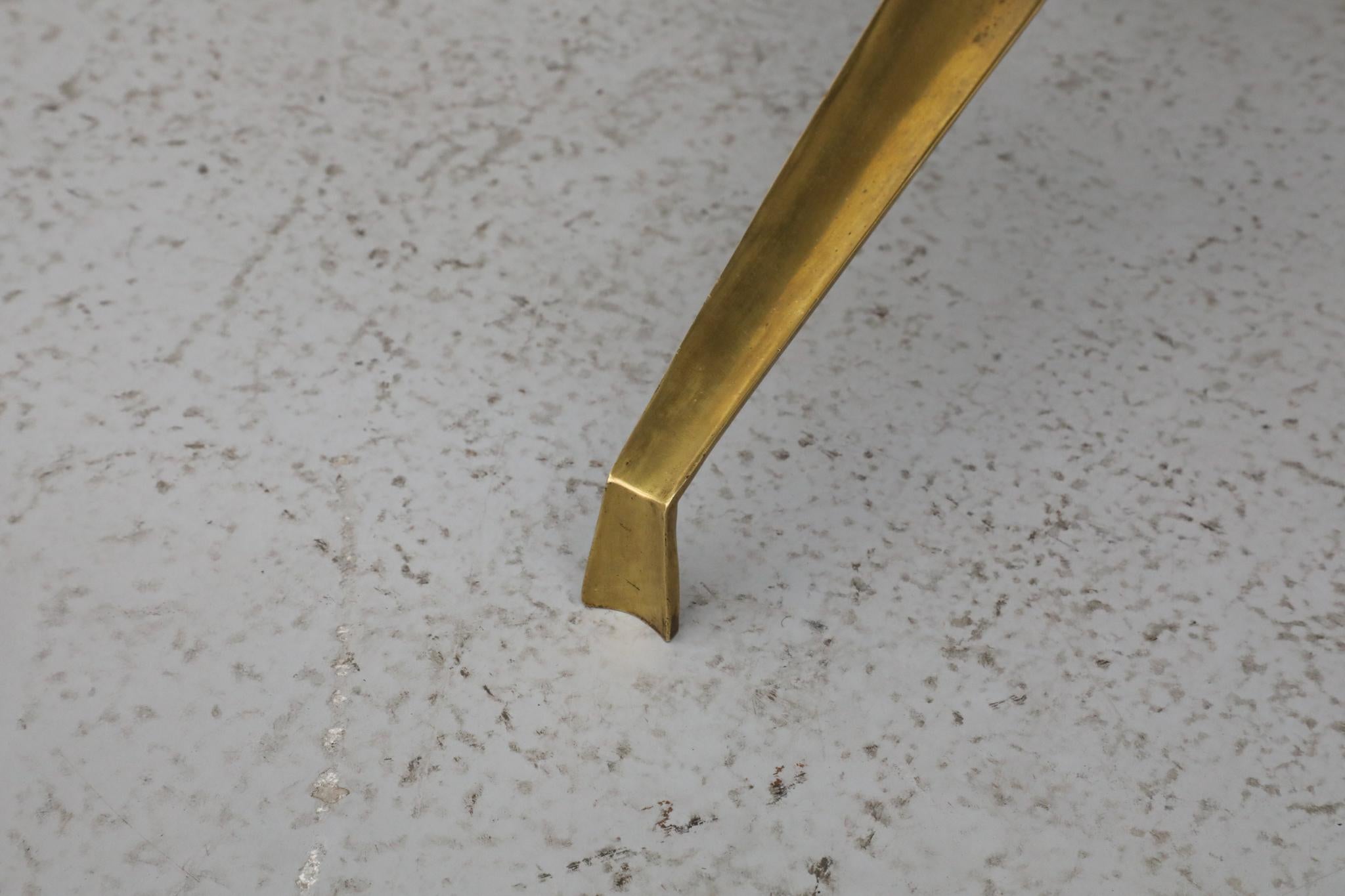 Mod Side Table with Round Marble Top and Brass Spider Motifs For Sale 12