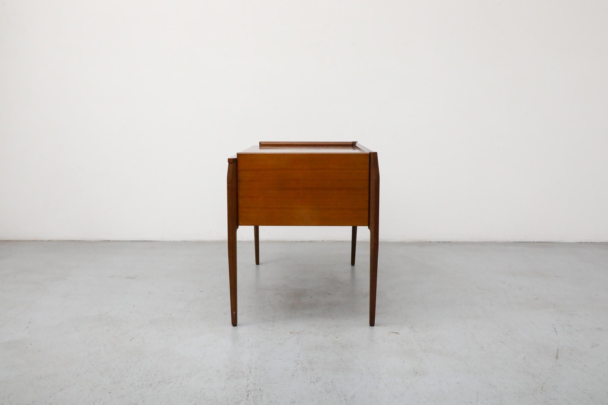 Mid-20th Century Vittorio Dassi Writing Desk, Gio Ponti Style, Green Drawers, Mid-Century For Sale