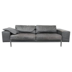 MOD Grey Leather Sofa by Molinari