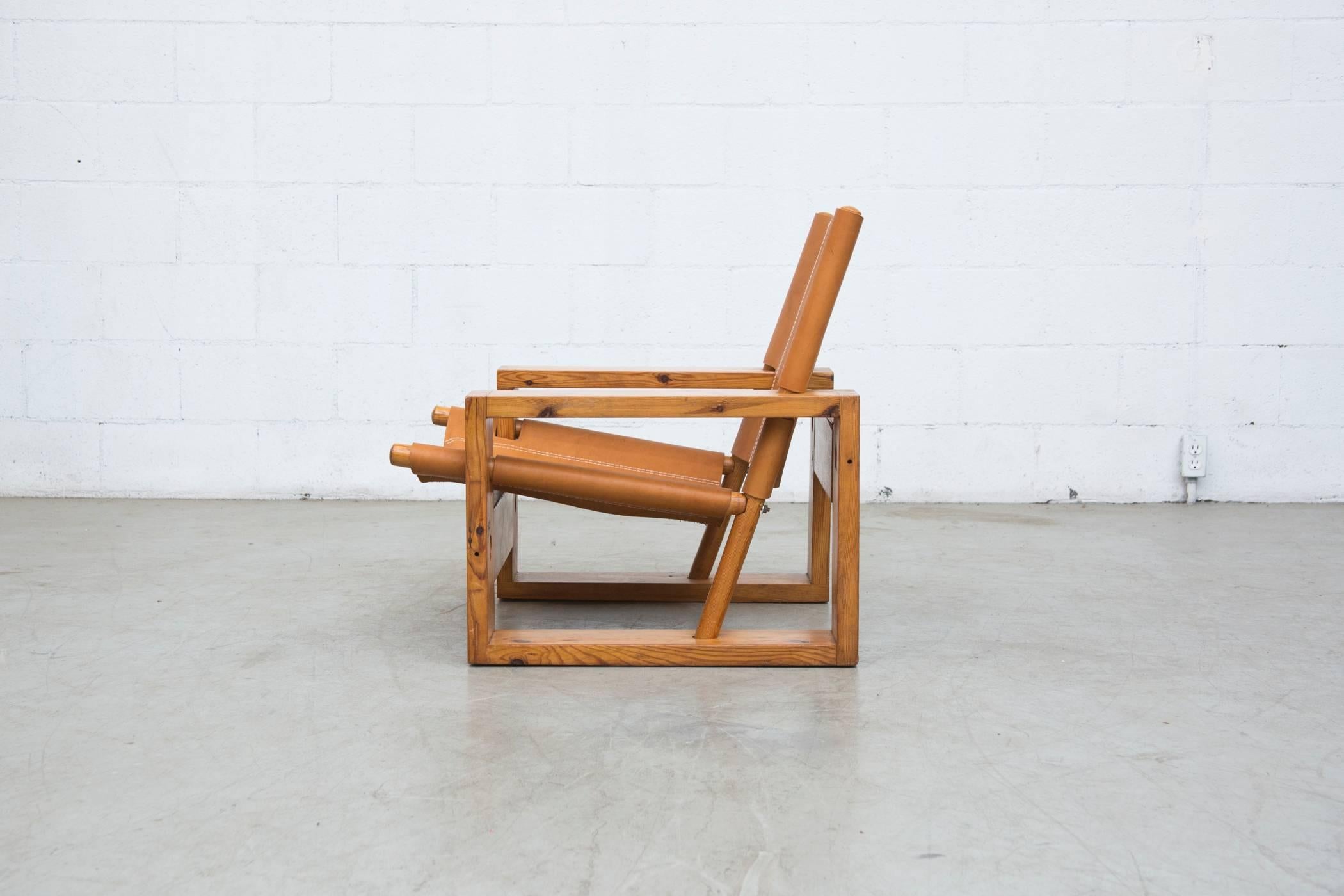 Mid-Century Modern Leather Crate Lounge Chair by Aat Van Apeldoorn for Houtwerk Hattem