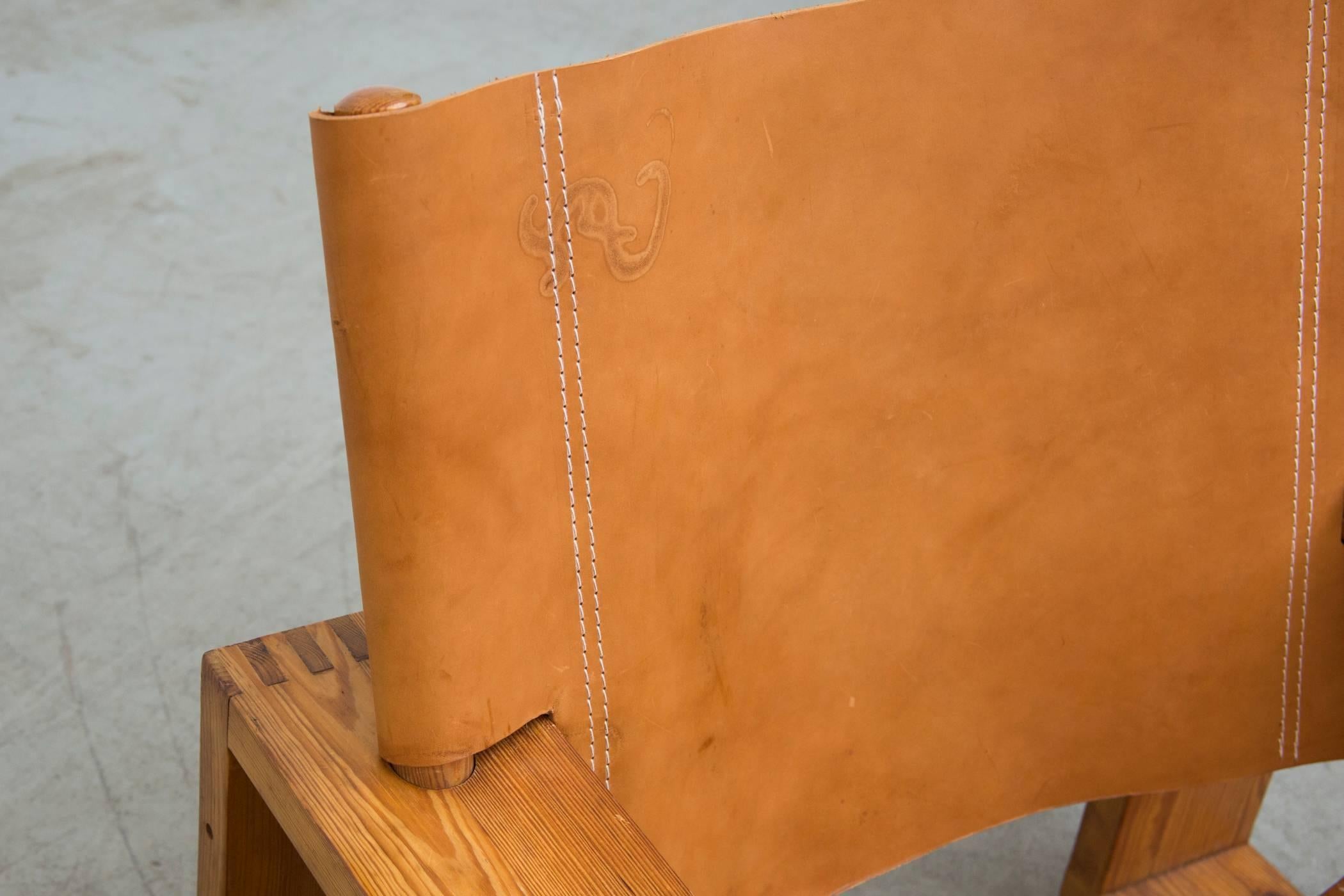 Leather Crate Lounge Chair by Aat Van Apeldoorn for Houtwerk Hattem 1