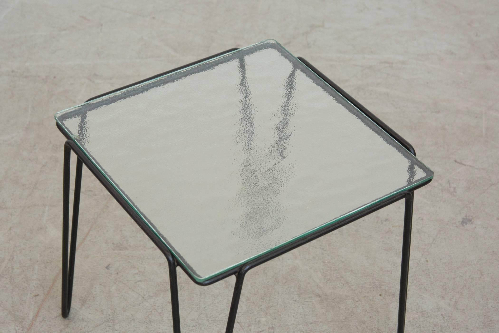 A. Bueno de Mesquita for Spurs Set of Three Wire and Glass Tables In Good Condition In Los Angeles, CA