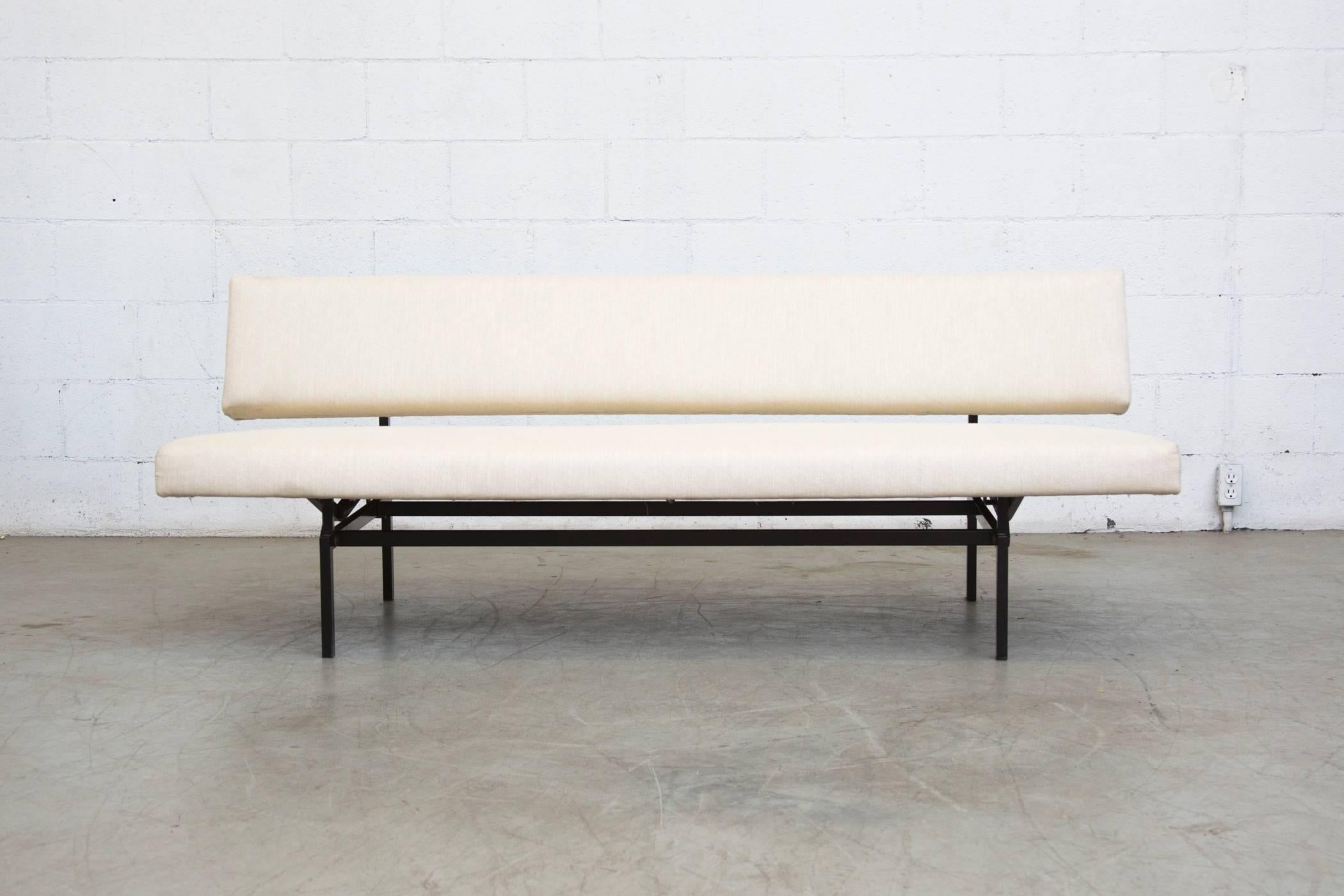 Mid-Century Modern Bone White Upholstered Martin Visser Streamline Sleeper Sofa