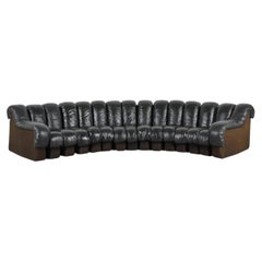 De Sede DS600 Ueli Berger Black Leather 15 Piece "Non-Stop" Sofa