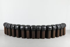 De Sede DS600 Ueli Berger Black Leather 15 Piece "Non-Stop" Sofa