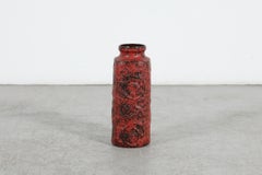 Grande vaso rosso a spirale “Jura” di Scheurich Keramik, Germania Ovest, anni ’70