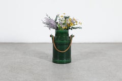 Jopeko Mid-Century Vase, Green Glazed Ceramic, Rope Handle, 1960s