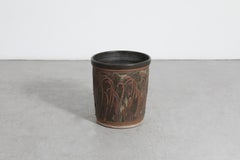 Large Botanical Relief Ceramic Planter Inspired by Robert Maxwell, CA 1960s–70s