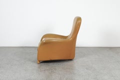 Dutch Post-Modern Camel Leather High Back Lounge Chair, 1990s