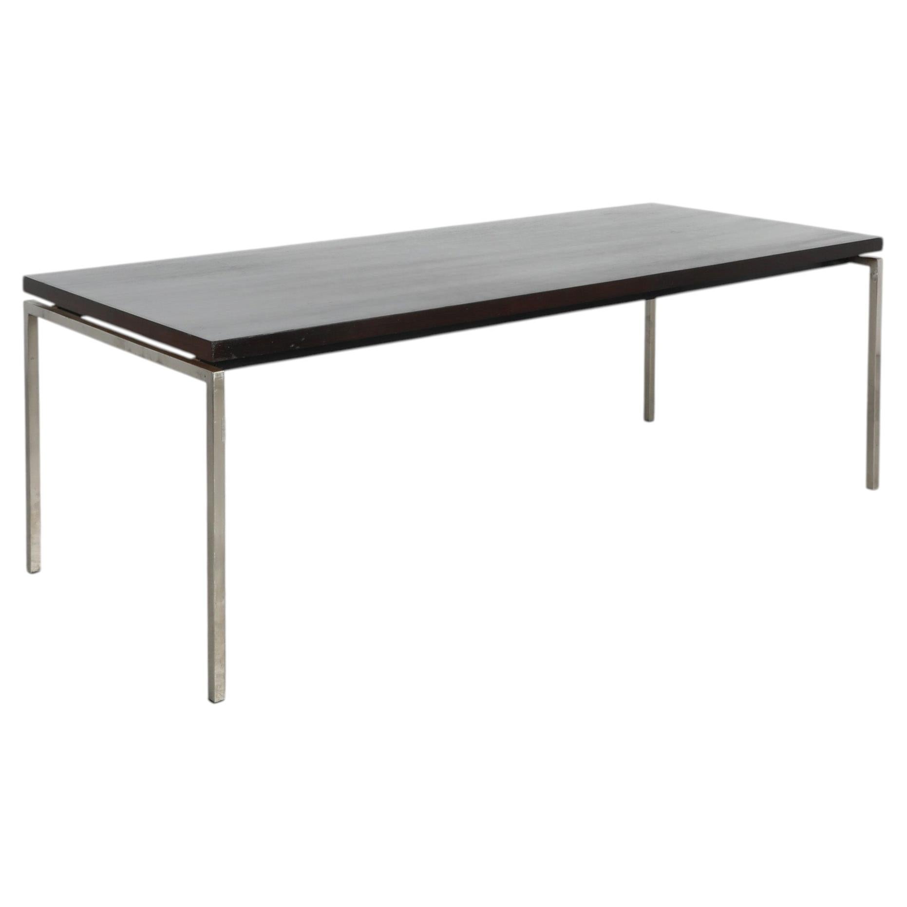 Dutch Mid-Century Wenge & Chrome XL Dining Table in the Style of Martin Visser For Sale