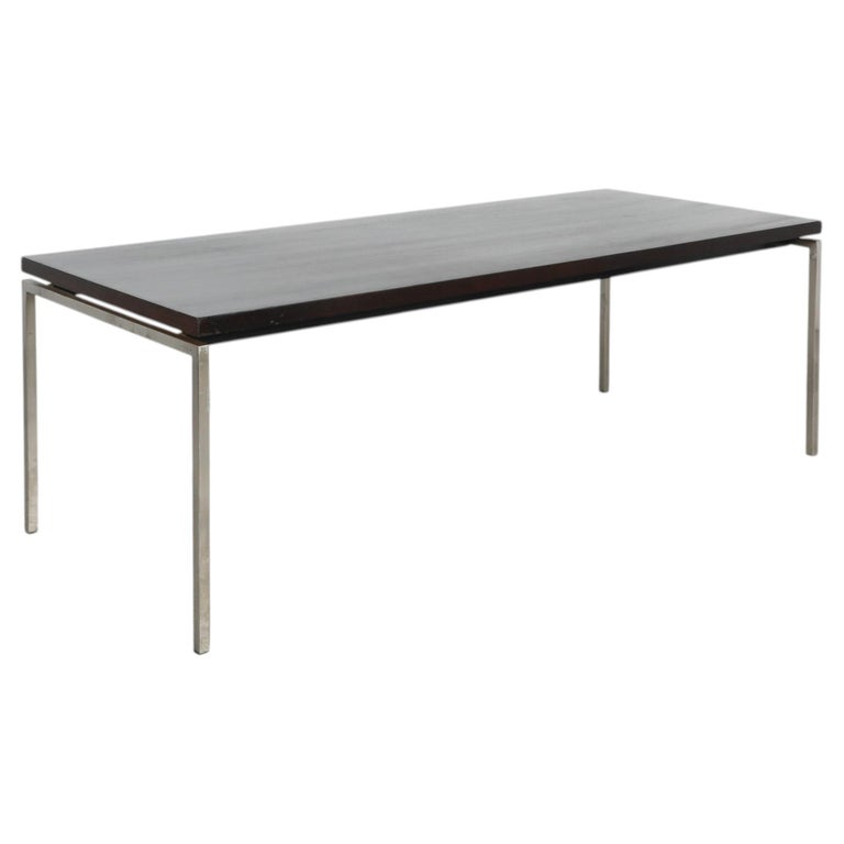 Dutch Mid-Century Wenge & Chrome XL Dining Table in the Style of Martin Visser