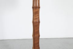 1950s French Mid-Century Hollywood Regency Carved Wood Faux Bamboo Floor Lamp
