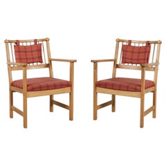 Yngve Ekström 'Furubo' Pine Spindle Back Arm Chairs for Swedese