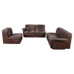 De Sede DS-12 Five-Piece Buffalo Leather Modular Sectional, 1970s
