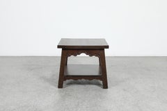 Early 20th Century Spanish Baroque Wood Side Table with Carved Skirt