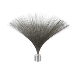 Large Kinetic Steel Wire Spray Sculpture in the Style of Harry Bertoia