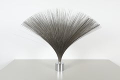Large Kinetic Steel Wire Spray Sculpture in the Style of Harry Bertoia