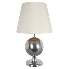 Lampe de table « Globe » GAB Suède des années 1940, en aluminium poli