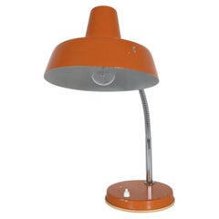 1960s Orange Gooseneck Desk Lamp by Szarvasi Vas-Fémipari