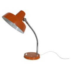 1960s Orange Gooseneck Desk Lamp by Szarvasi Vas-Fémipari