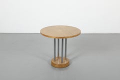 Dutch Art Deco Gueridon Salon Table, Chrome Tube Legs
