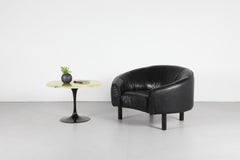 Saarinen Style Tulip Table with Green Onyx Top and Black Enameled Base