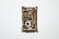 1970s Brutalist Handwoven Wool Fiber Art Wall Hanging