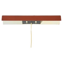 1950s Anvia Dutch Mid-Century Red Enameled Linear Wall Lamp