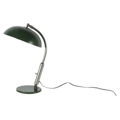 Dutch Mid-Century Bauhaus Hala Model 144 Green Enameled Chrome Table Lamp