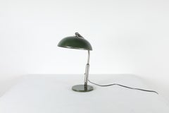 Dutch Mid-Century Bauhaus Hala Model 144 Green Enameled Chrome Table Lamp
