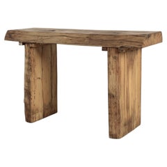 Panca olandese in acero spalted con bordi naturali, stile Nakashima, della metà del secolo scorso